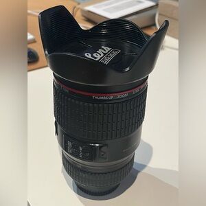 Camera Lens Mug Cup with Lid – Black (384ml) | Realistic DSLR Design NWOT